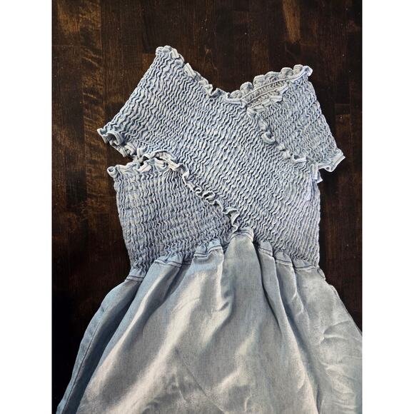 Show me Your Mumu Stone Washed Denim Stretch Y2K Dress Top Small - Picture 2 of 4